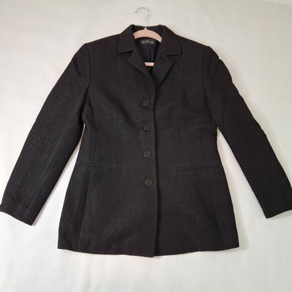 Womans Wool Blend Black Business Career Suit Tailored Blazer Jacket Sz 8 Office - Picture 4 of 16